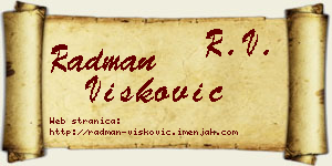 Radman Višković vizit kartica